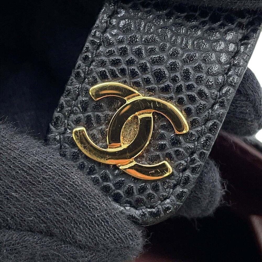 CHANEL Black Caviar Leather Logo Pouch - Picture 8 of 10